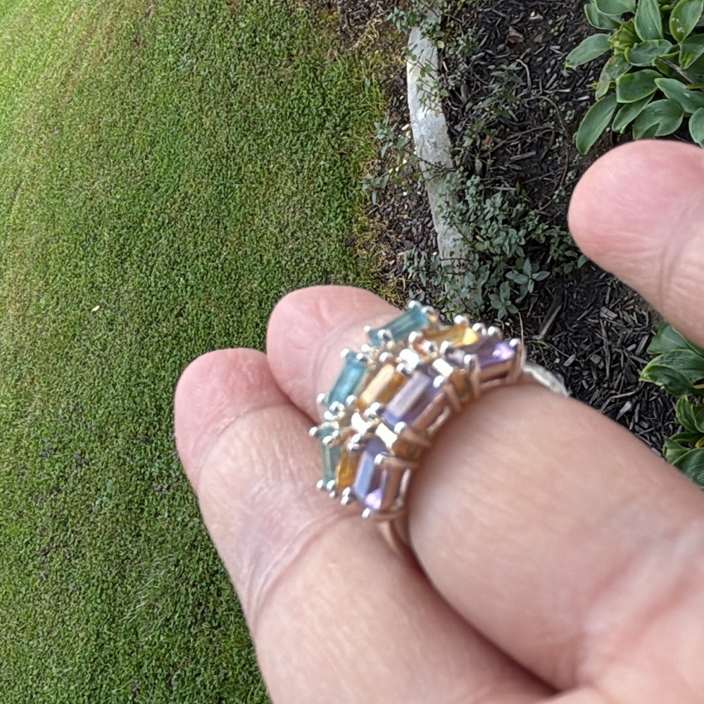 Stack Sterling Silver & Gemstone Ring Set - image 2